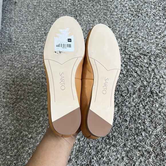 Sarto Franco Sarto Jiana Tasseled Loafers Shoes 6 M Camel Brown Leather New - Picture 3 of 7